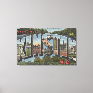 Kinston, North Carolina - große Buchstabe-Szenen Leinwanddruck