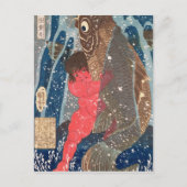 Kintoki Swims up Waterfall Postkarte (Vorderseite)