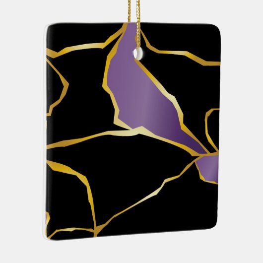 Kintsugi Amethyst Accents Keramik Ornament (Rechts)