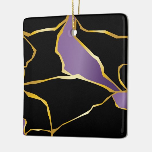 Kintsugi Amethyst Accents Keramik Ornament (Links)