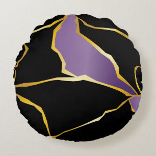 Kintsugi Amethyst Accents Rundes Kissen