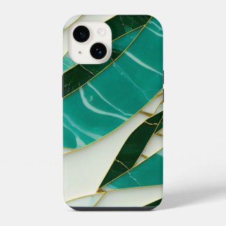 Kintsugi-Ästhetik-Jade-Marmor iPhone 14 Hülle