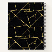 Kintsugi Black Gold Japanische Töpferkunst Notizblock (Rückseite)