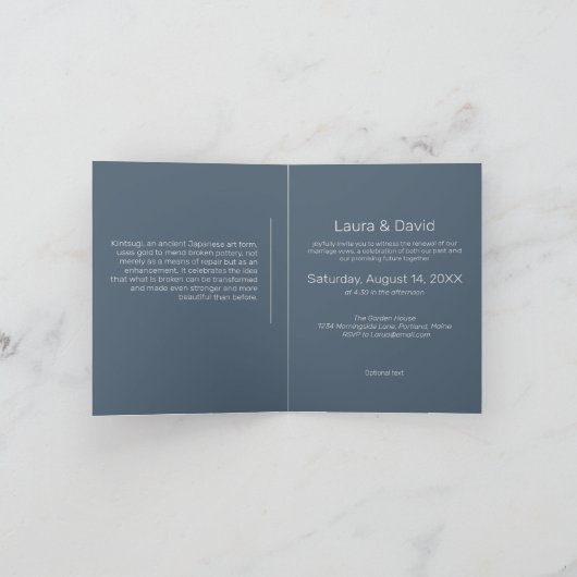 Kintsugi Einladung für neue Anfänge (Innenseite)