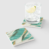 Kintsugi Jade und Marble Steinuntersetzer (Seitenansicht)