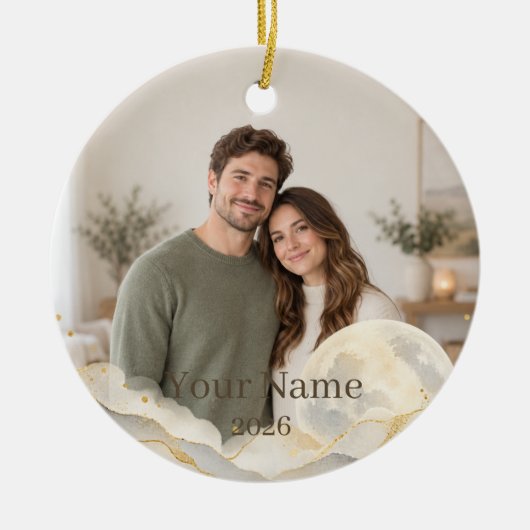 Kintsugi Moon Custom Photo Ornament (Vorne)