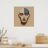 Kintsugi Muse: Abstrakte Papier-Skulptur-Porträt Poster (Küche)