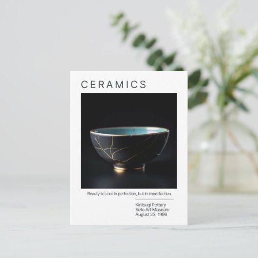 Kintsugi Pottery Post Card Postkarte (Stehend Vorderseite)