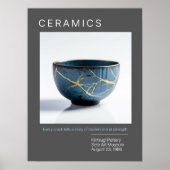 Kintsugi Pottery Poster Series | Grau (Vorne)