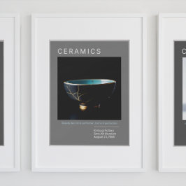 Kintsugi Pottery Poster Series | Grau