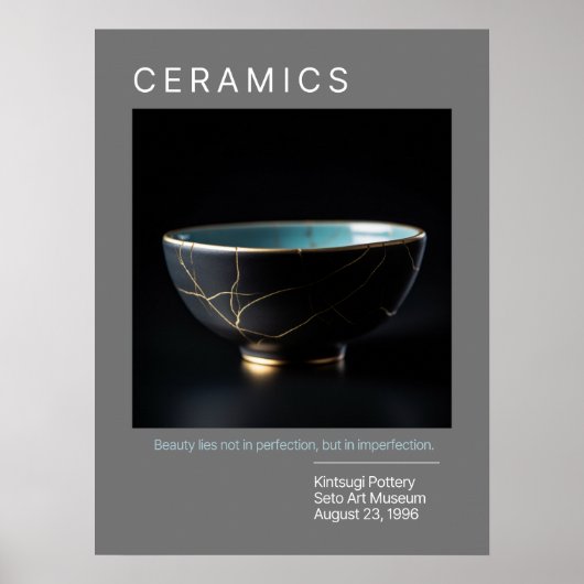 Kintsugi Pottery Poster Series | Grau (Vorne)