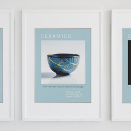 Kintsugi Pottery Poster Series | Weichblau