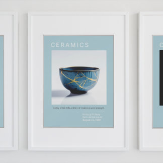Kintsugi Pottery Poster Series | Weichblau