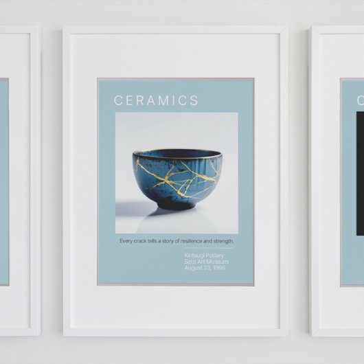 Kintsugi Pottery Poster Series | Weichblau