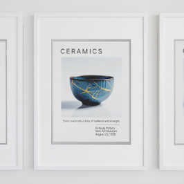 Kintsugi Pottery Poster Series | weiß