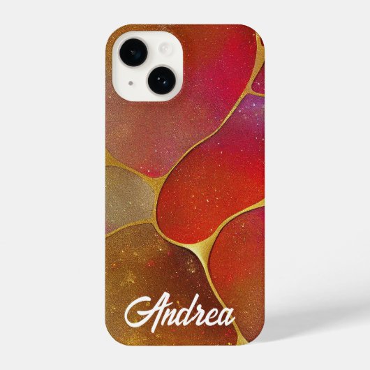 Kintsugi Red und Gold iPhone Hülle (Rückseite)