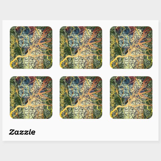 Kintsugi - reparierte Identität Quadratischer Aufkleber (Blatt)