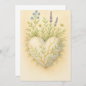 Kintsugi Wildflower Heart Watercolor Dankeskarte (Vorne/Hinten)
