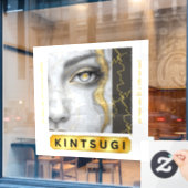 Kintsugi Window Clying Fensteraufkleber (Café-Fenster)