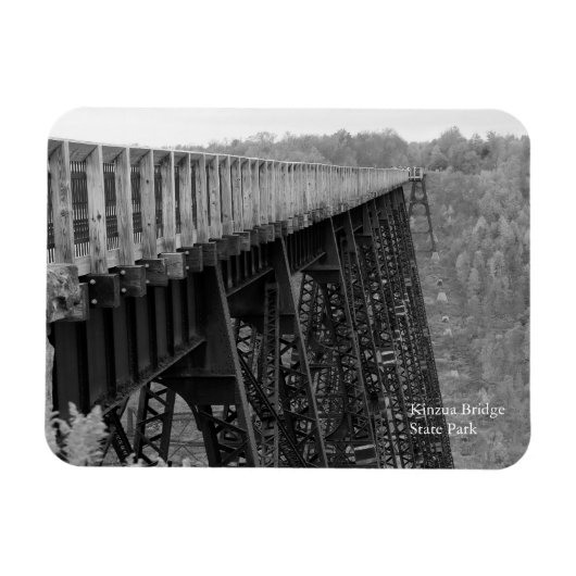 Kinzua Bridge Skywalk B&W Herbst Souvenir Kühlschr Magnet (Horizontal)