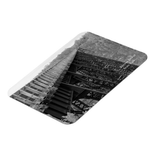 Kinzua Bridge Skywalk B&W Herbst Souvenir Kühlschr Magnet (Linke Seite)
