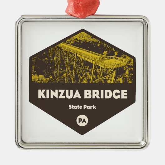 Kinzua Bridge Staat Park Pennsylvania Ornament Aus Metall (Vorne)