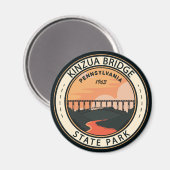 Kinzua Bridge Staat Park Pennsylvania Retro Abzeic Magnet (Vorderseite/Rückseite)