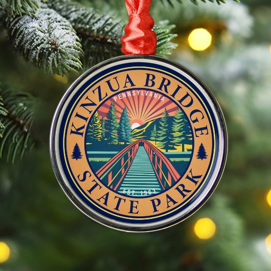 Kinzua Bridge Staat Park Pennsylvania Retro Abzeic Ornament Aus Metall