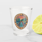 Kinzua Bridge Staat Park Pennsylvania Retro Abzeic Schnapsglas (Vorderseite)