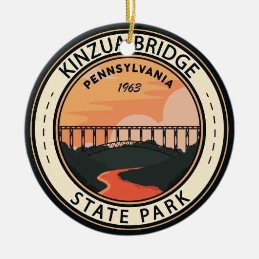 Kinzua Bridge Staat Park Pennsylvania Retro Keramik Ornament (Vorne)