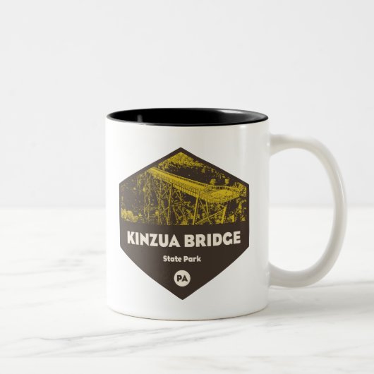 Kinzua Bridge Staat Park Pennsylvania Zweifarbige Tasse (Rechts)