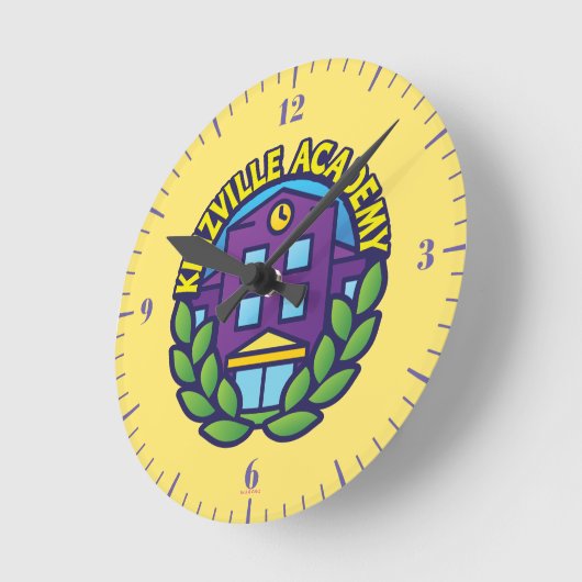 Kinzville Hochschullogo Runde Wanduhr (Winkel)
