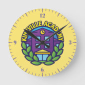 Kinzville Hochschullogo Runde Wanduhr (Vorderseite)