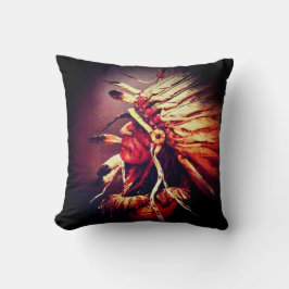 "Kiowa Chief" original art Throw Pillow Kissen
