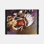 "Kiowa Chief" Originalkunst Fleecedecke (Vorderseite (Horizontal))