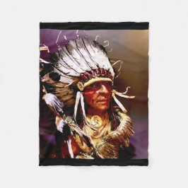 "Kiowa Chief" Originalkunst Fleecedecke