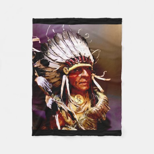 "Kiowa Chief" Originalkunst Fleecedecke (Vorderseite)