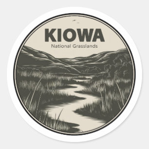 Kiowa National Grasslands Stream Runder Aufkleber