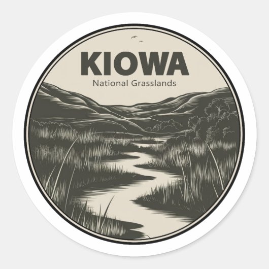 Kiowa National Grasslands Stream Runder Aufkleber (Vorderseite)