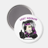 Kip Magnet "Leet Haxxor" (Vorderseite/Rückseite)