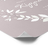 Kippah-Hochzeitszeichen, weiß und Lila P Poster (Ecke)