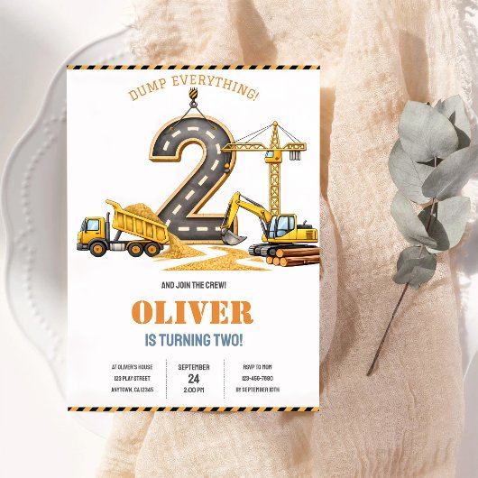 Kipper 2. Geburtstag Gelb Einladung