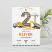 Kipper 2. Geburtstag Gelb Einladung (Stehend Vorderseite)