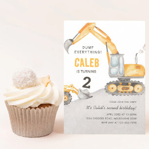 Kipper 2. Geburtstag Gelbe Baustelle Einladung