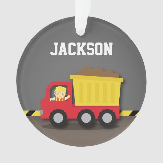 Kipper-Bau-Erbauer-Jungen-Raum-Dekor Ornament (Vorderseite)