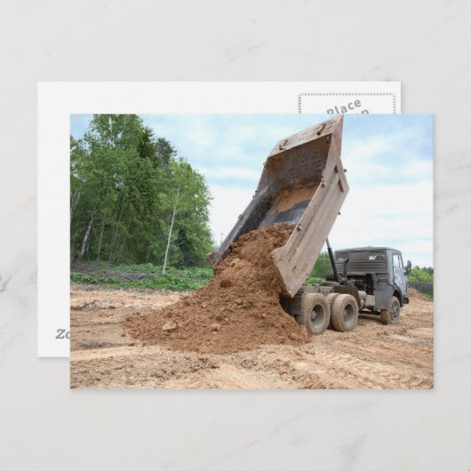 Kipper, der Schmutz entlädt Postkarte (Vorne/Hinten)