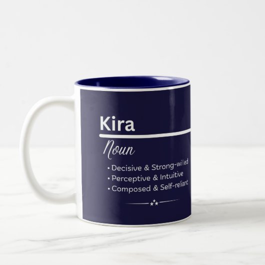 Kira Personalized Name Coffee Mug Zweifarbige Tasse (Links)