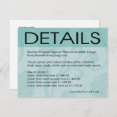 Kira Seashell Dreams Beach Wedding Route aqua Einladung (Vorne/Hinten)