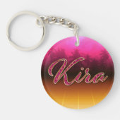Kira Vorname Name golden pink Schlüsselanhänger (Vorderseite)