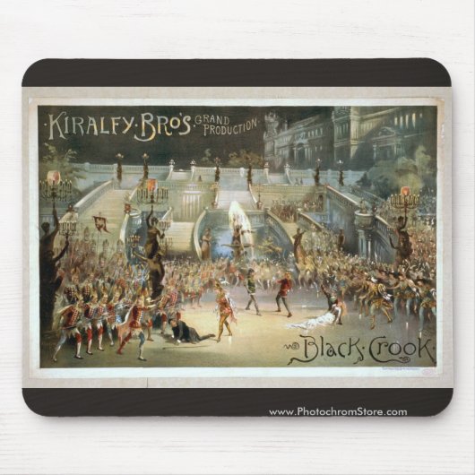 Kiralfy Bros "schwarzer Haken-" Vintages Theater Mousepad (Vorne)